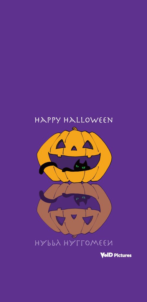 Happy Halloween,ハロウィン、待ち受け、ロック画面、ホーム画面、スマホ用、黒猫、かぼちゃ